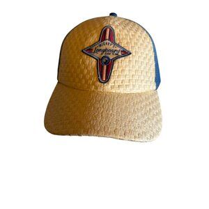 Mickey Longboard Disney Parks Adult Snapback Hat With Woven Straw & Blue Panel D